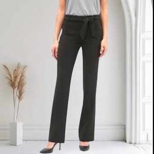 Banana Republic Factory Logan Tie Waist Straight High Rise Black Pants - Sz 12